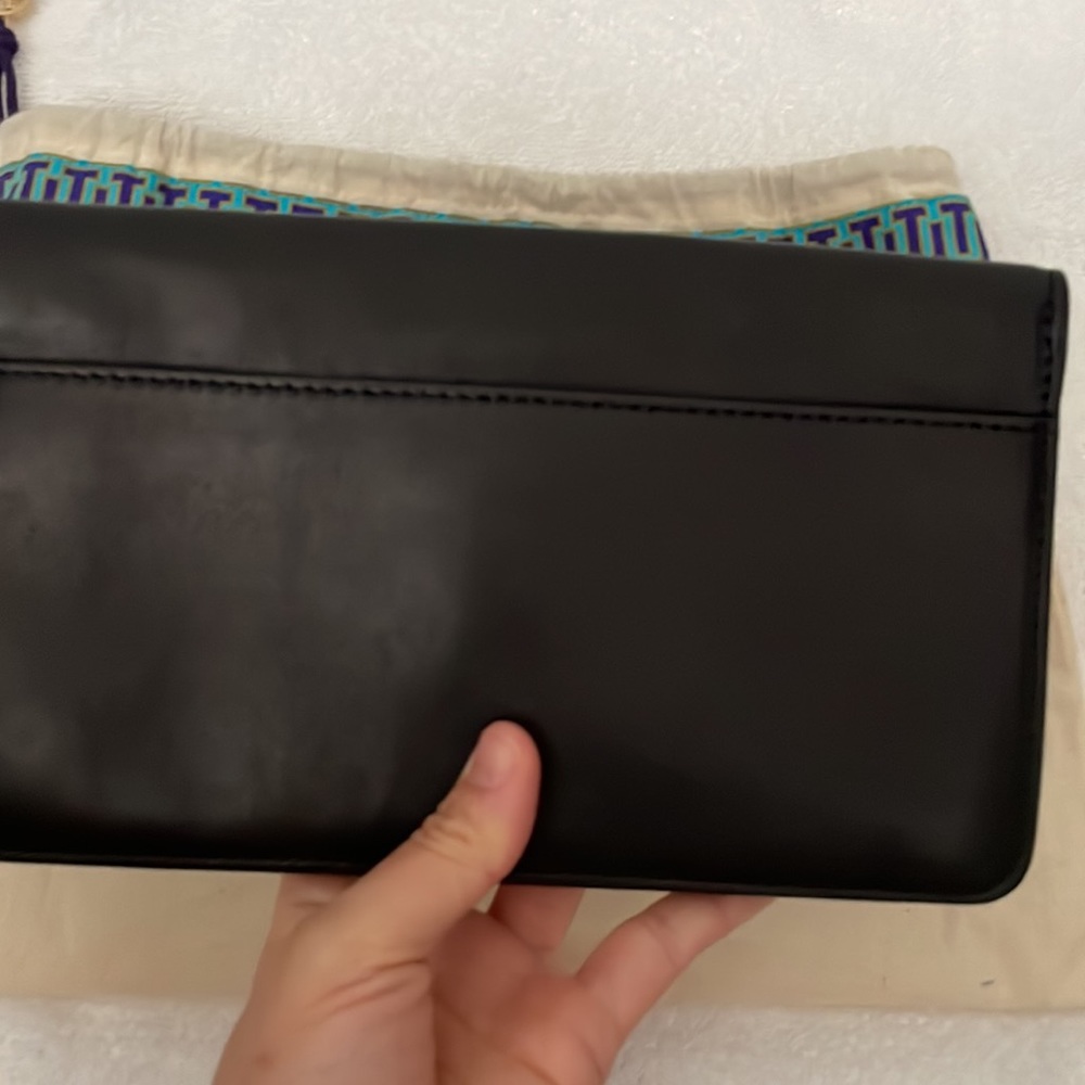 Tory Burch Black Clutch with Gold Accent - Picture 7 of 7